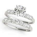 Single Row Shared Prong Engagement Ring