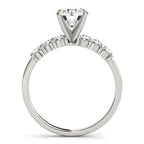 Single Row Shared Prong Engagement Ring