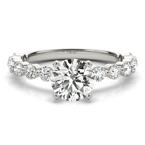 Single Shared Prong Diamond Engagement Ring