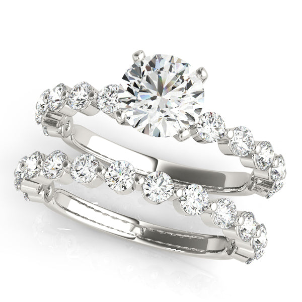 Single Shared Prong Diamond Engagement Ring