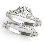 Vintage Hidden Halo Accent Engagement Ring