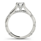 Vintage Hidden Halo Accent Engagement Ring