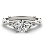 Vintage Hidden Halo Accent Engagement Ring