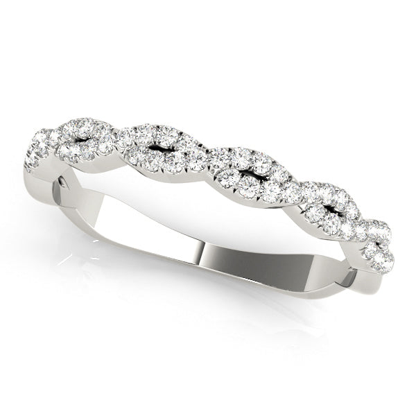 Twist Design Diamond Stackable Wedding Band
