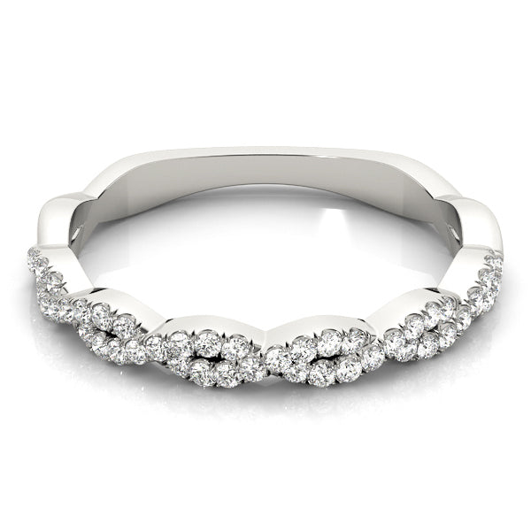 Twist Design Diamond Stackable Wedding Band