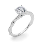Twisting Milgrain Diamond Engagement Ring