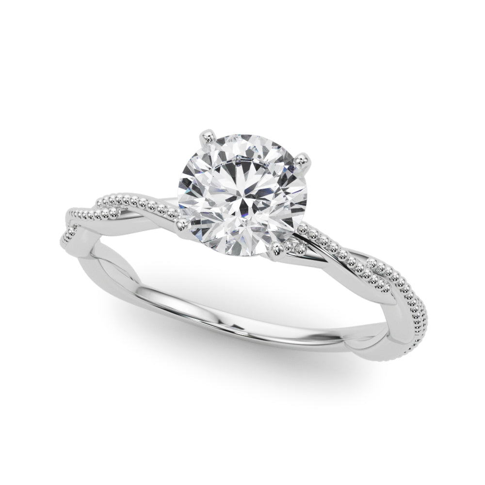 Twisting Milgrain Diamond Engagement Ring