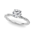 Twisting Milgrain Diamond Engagement Ring