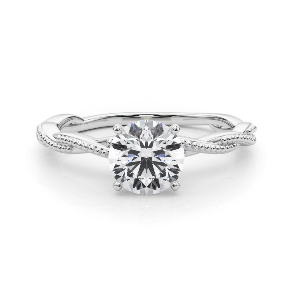 Twisting Milgrain Diamond Engagement Ring