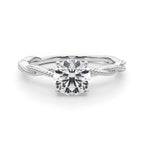 Twisting Milgrain Diamond Engagement Ring