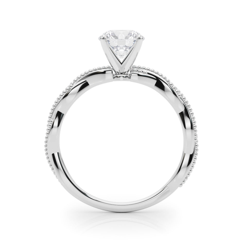 Twisting Milgrain Diamond Engagement Ring