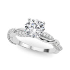 Twisting Pavé Diamond Engagement Ring Setting