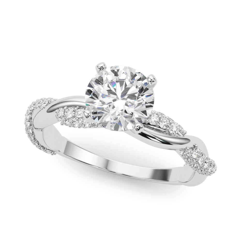 Twisting Pavé Diamond Engagement Ring Setting