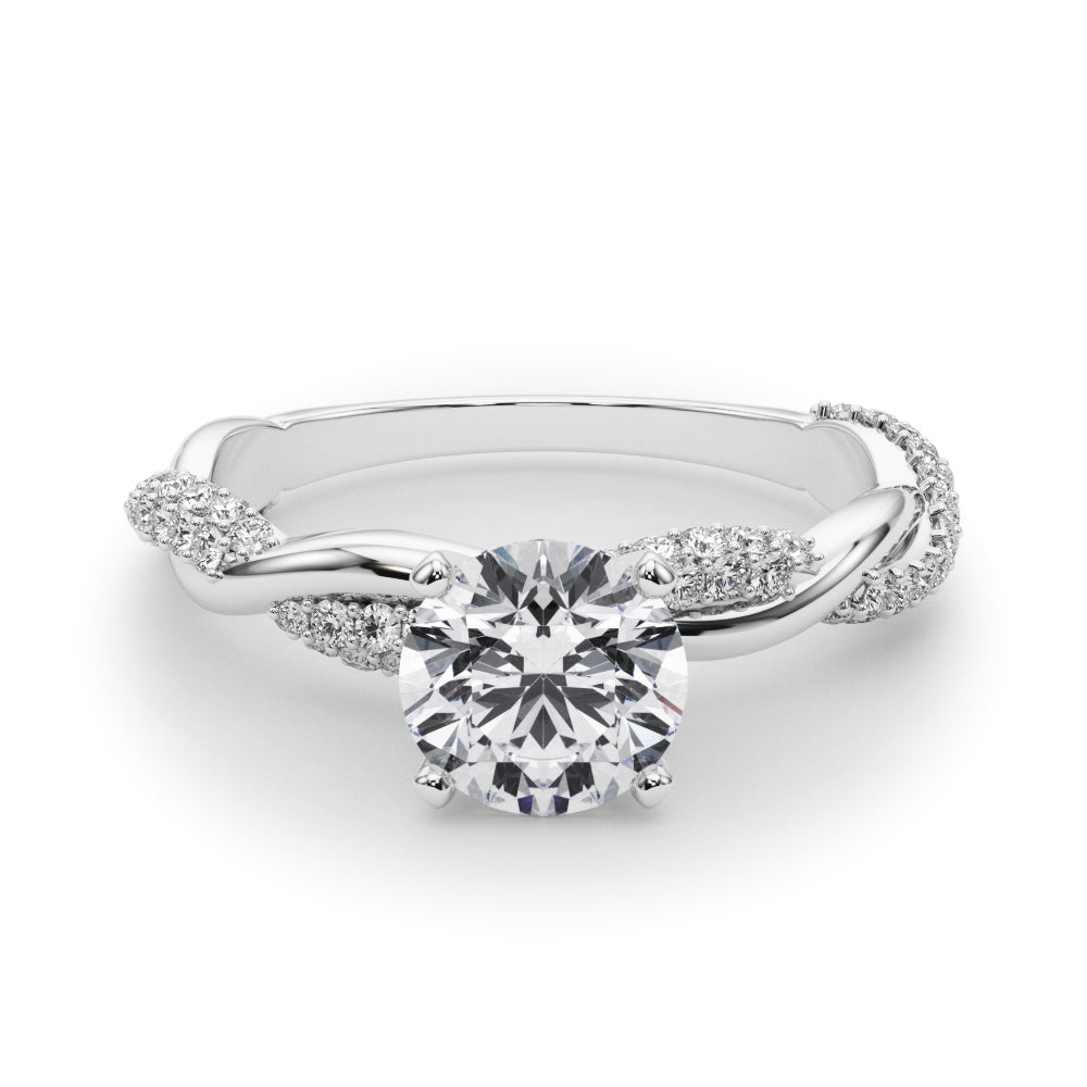 Twisting Pavé Diamond Engagement Ring Setting