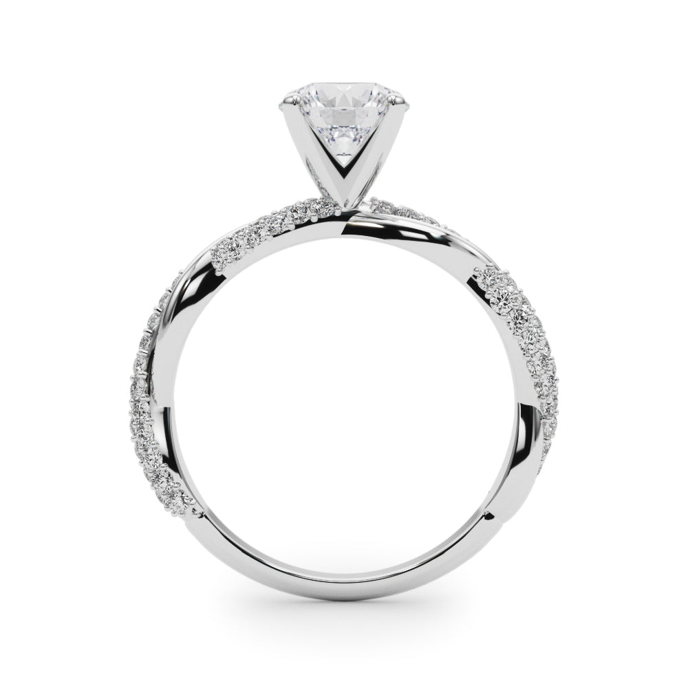 Twisting Pavé Diamond Engagement Ring Setting