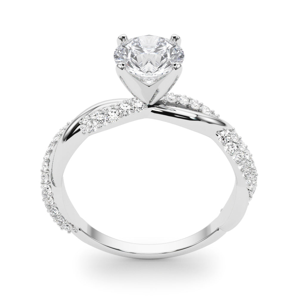 Twisting Pavé Diamond Engagement Ring Setting