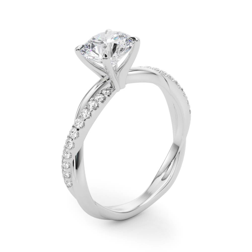 Twisting Diamond Accented Engagement Ring
