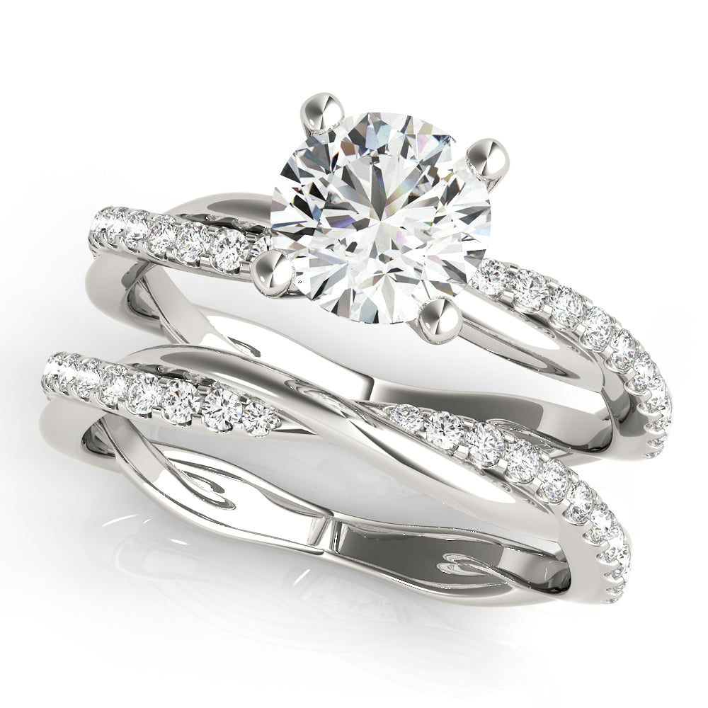Twisting Diamond Accented Engagement Ring