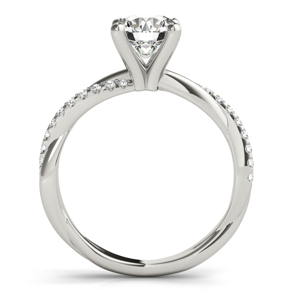 Twisting Diamond Accented Engagement Ring