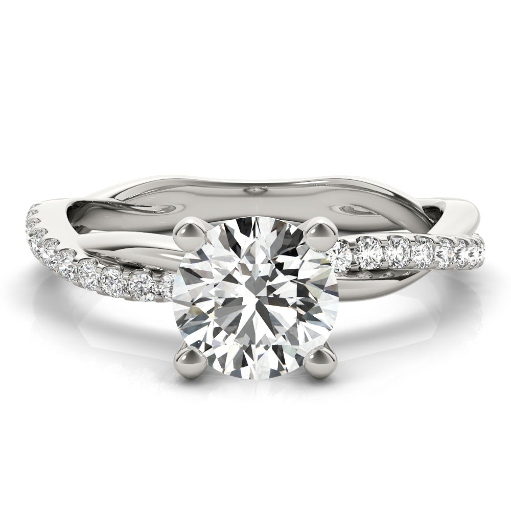 Twisting Diamond Accented Engagement Ring