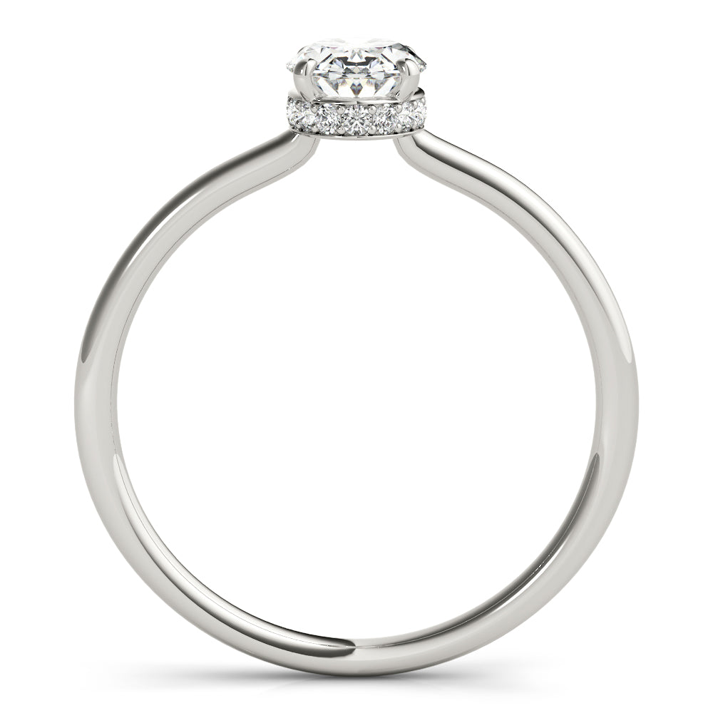 Oval Hidden Halo Engagement Ring