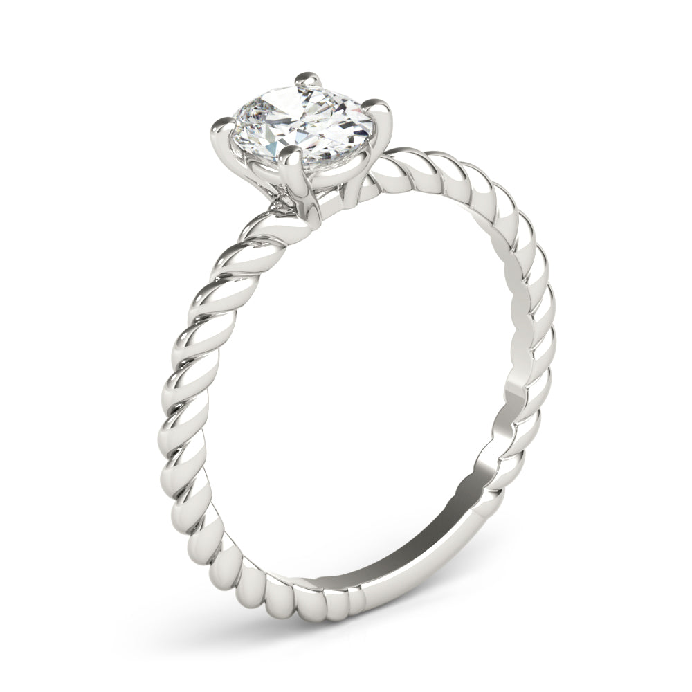 Braided Shank Oval Engagement Ring 11x9mm