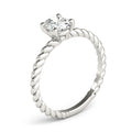 Braided Shank Oval Engagement Ring 11x9mm