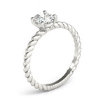 Braided Shank Oval Engagement Ring 11x9mm