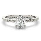 Braided Shank Oval Engagement Ring 11x9mm