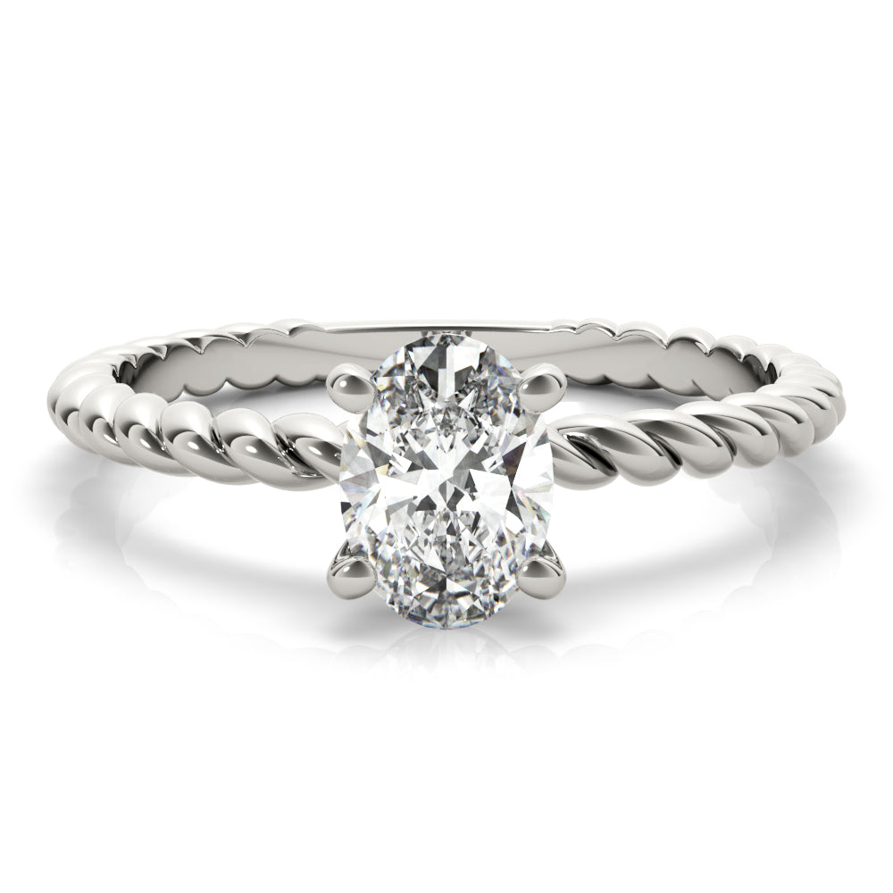 Braided Shank Oval Engagement Ring 11x9mm