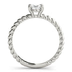 Braided Shank Oval Engagement Ring 11x9mm