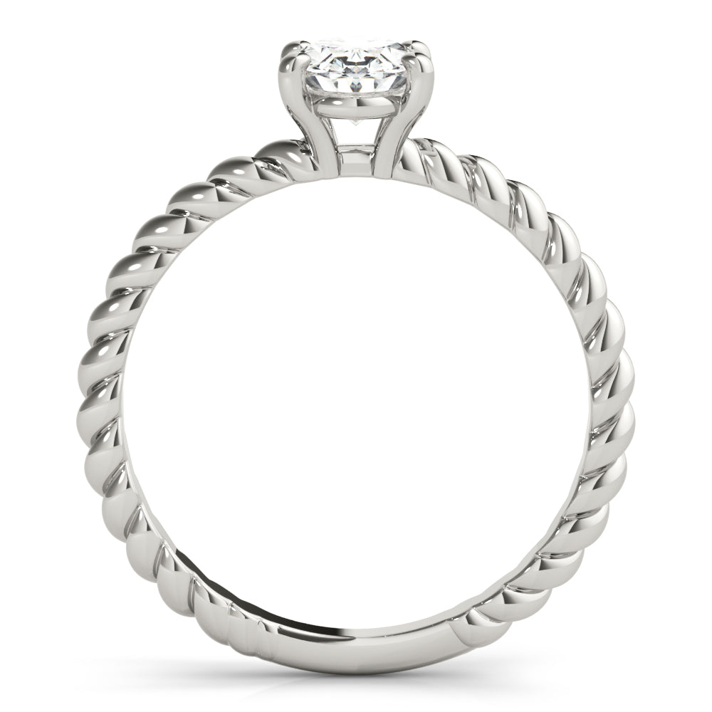 Braided Shank Oval Engagement Ring 11x9mm