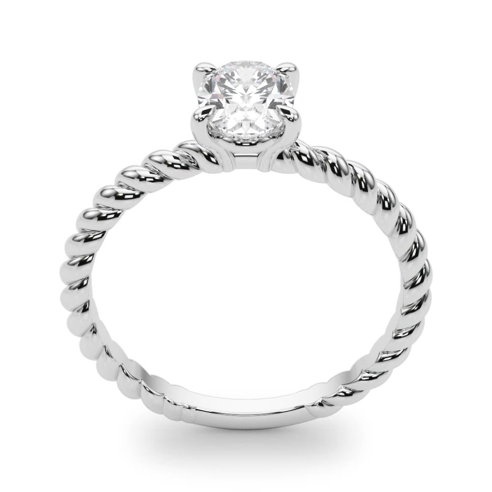 Braided Shank Oval Engagement Ring 11x9mm