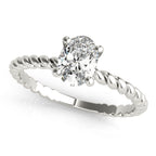 Braided Shank Oval Engagement Ring 11x9mm