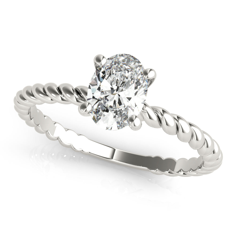 Braided Shank Oval Engagement Ring 11x9mm