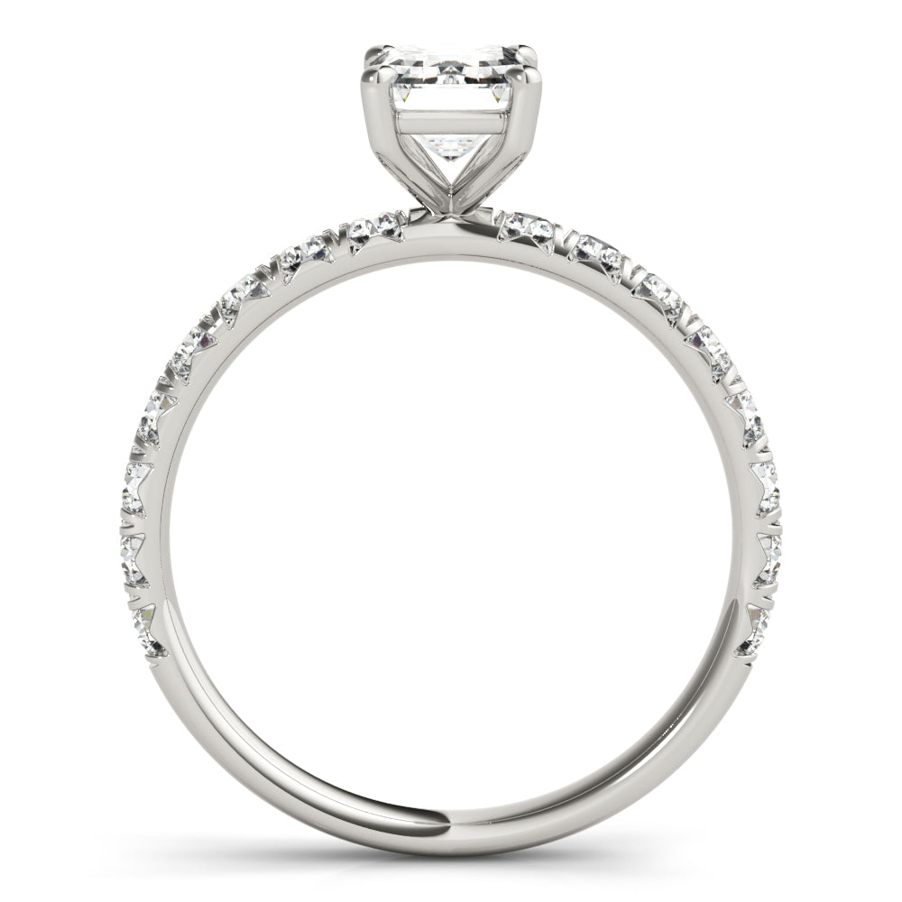Emerald Cut Diamond Engagement Ring with Split Prong Setting 3.8 Carat