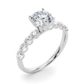 Single Row Half Bezel Diamond Engagement Ring