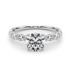 Single Row Half Bezel Diamond Engagement Ring