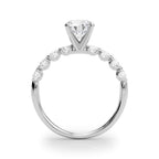 Single Row Half Bezel Diamond Engagement Ring