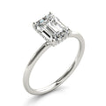 Emerald Cut Hidden Halo Diamond Engagement Ring 1.25 Carat Center
