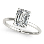 Emerald Cut Hidden Halo Diamond Engagement Ring 1.25 Carat Center