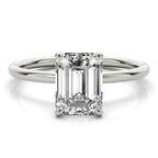 Emerald Cut Hidden Halo Diamond Engagement Ring 1.25 Carat Center