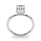 Emerald Cut Hidden Halo Diamond Engagement Ring 1.25 Carat Center