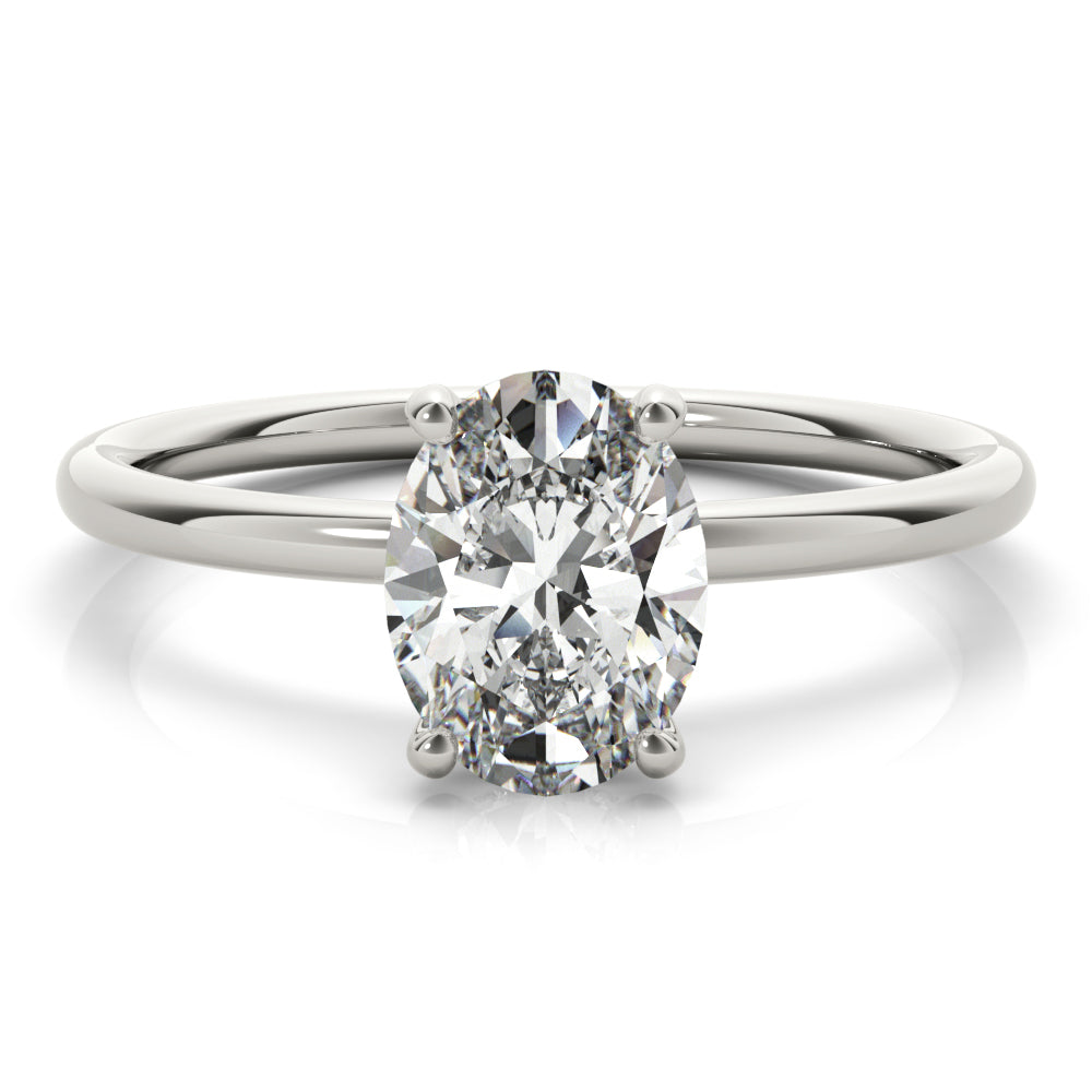 Oval Hidden Halo Engagement Ring