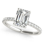 Emerald Cut Diamond Engagement Ring with Hidden Halo 1.25 Carat