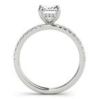 Emerald Cut Diamond Engagement Ring with Hidden Halo 1.25 Carat