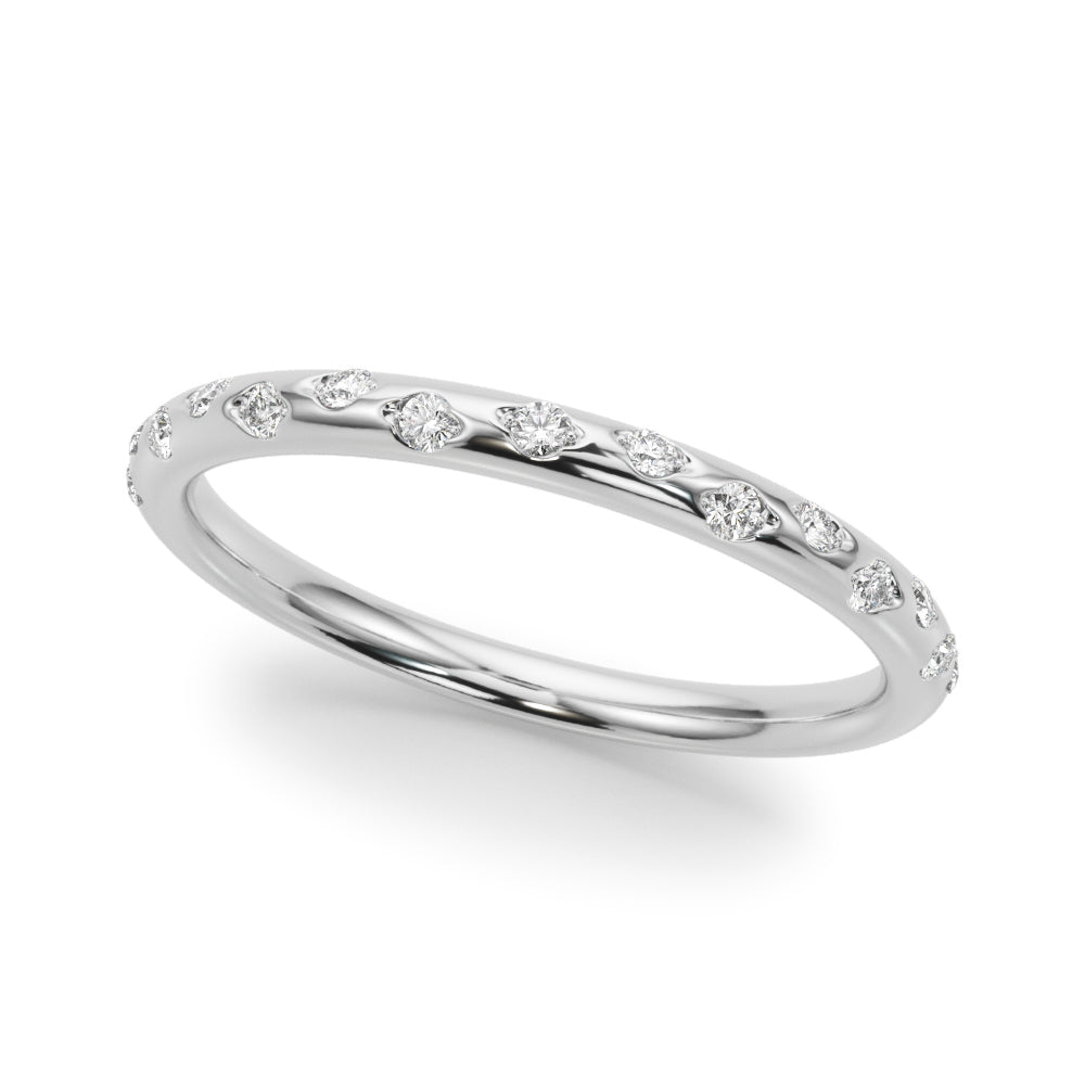 Scattered Diamond Stackable Wedding Band