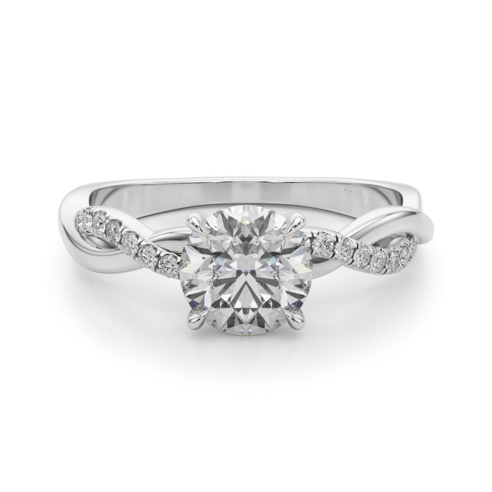 Twisted 4-Prong Round Engagement Ring