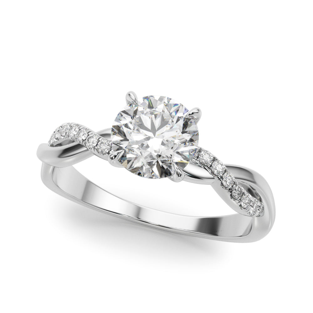Twisted 4-Prong Round Engagement Ring