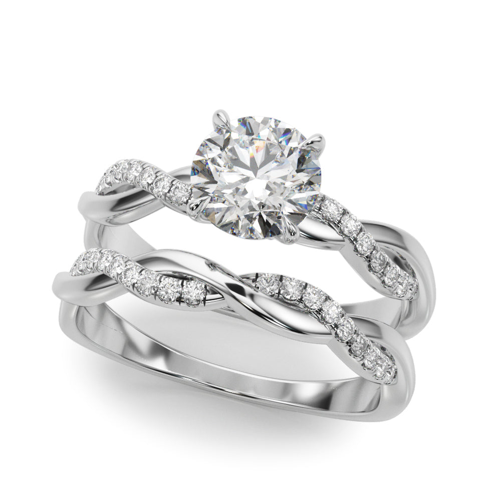 Twisted 4-Prong Round Engagement Ring